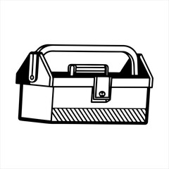 Toolbox silhouette isolated on white background. Toolbox icon vector illustration design.