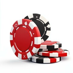 Vibrant 3D casino chips with striking shadow effects enhance your online gaming sites appeal and excitement.