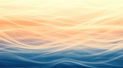Soft golden and blue flowing light waves with dreamy abstract motion
