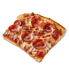 A Slice of Pepperoni Pizza Isolated on Transparent Background