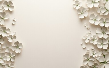 Saint Patrick Day Ivory 3d background minimalistic mockup with space for text