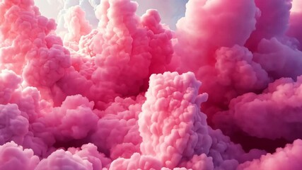 Vibrant pink clouds swirling in the sky during a breathtaking sunset - Powered by Adobe