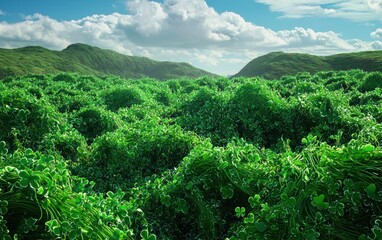 Saint Patrick Day seaweed 3d background