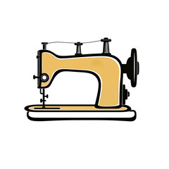 Isolated Sewing Machine Illustration