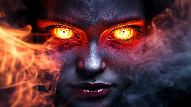 Fiery Gaze, A Mesmerizing Portrait of Power and Mystical Intensity