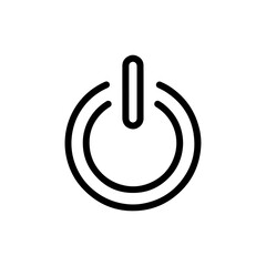 Thin Line Power Button Icon for Electronics, Devices, and Energy Control