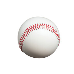 High-quality baseball with red stitching on transparent background