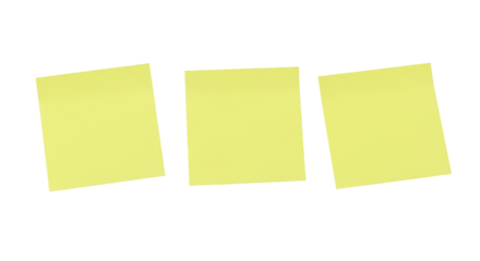Yellow Note Paper hanging isolated on transparent background, Blank Paper PNG 