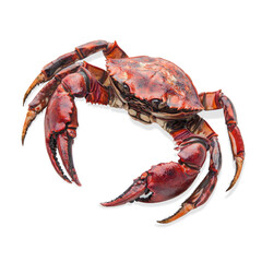 Red sea crab isolated on transparent background.PNG. AI generative.