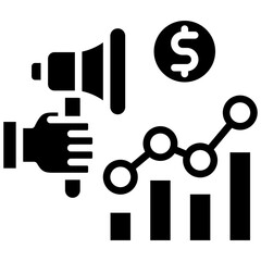 Growth Marketing glyph icon
