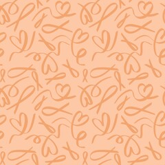 Breast cancer month seamless pink ribbon day mammogram pattern for wrapping paper and medical accessories