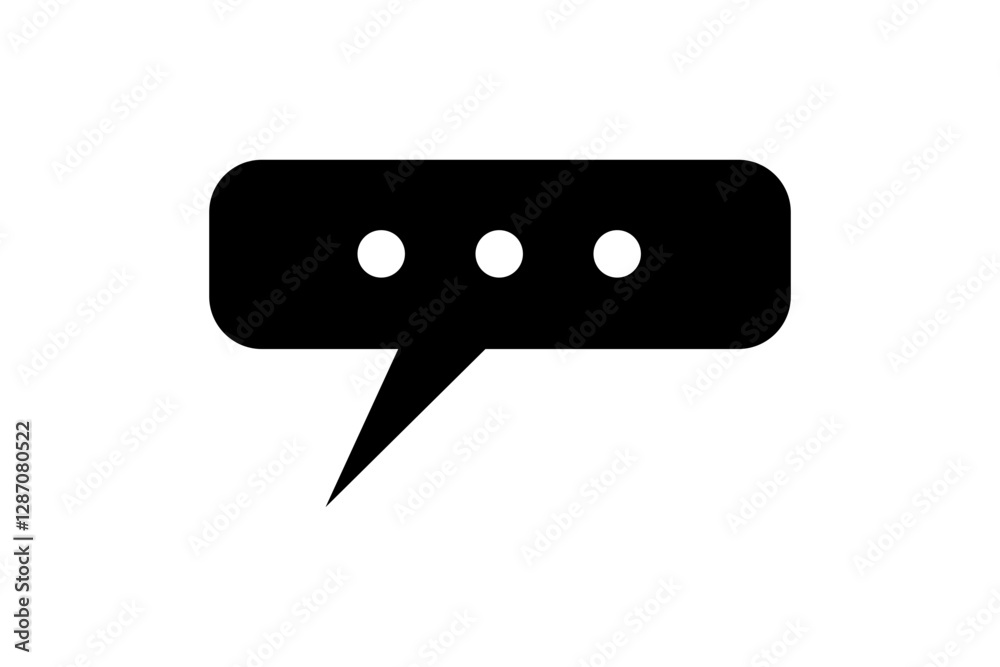 Wall mural speech bubble with ellipsis - chat bubble with ellipsis - vector icon isolated in flat design