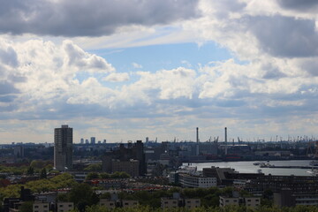 Vibrant Daytime Views of Rotterdam – Bustling Cityscape and Modern Architecture