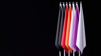 Flags on black background