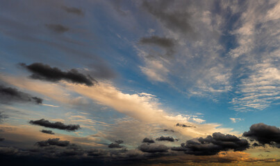 moody sky with clouds