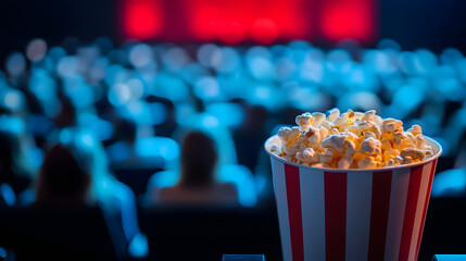 A crowded movie theater filled with excited fans watching a highly anticipated blockbuster film.
