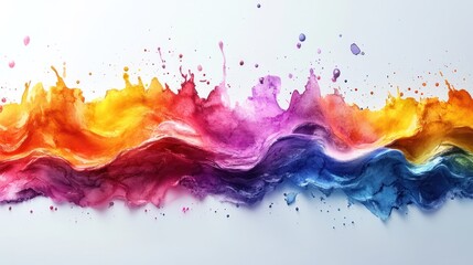 Obraz premium Vibrant Rainbow Paint Splash: An Abstract Masterpiece