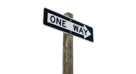 One Way Signed Board isolated on transparent background, ONE WAY Board PNG 