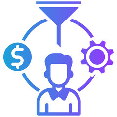 Lead Generation glyph gradient icon