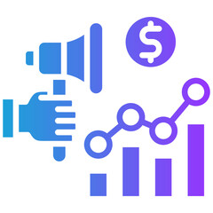 Growth Marketing glyph gradient icon