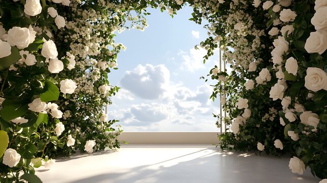 Enchanted Floral Archway to a Blue Sky / 青空へと続く魔法の花のアーチ