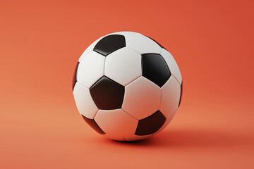 Naklejka premium Realistic 3D rendering of a soccer ball, isolated