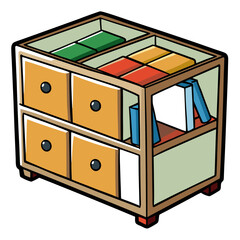 Furniture Cube Organizer Vector Illustration – Clipart, Line Art, and Cartoon Design, Furniture cube organizer vector illustration – perfect for clipart, line art, and cartoon designs.