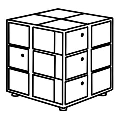 Furniture Cube Organizer Vector Illustration – Clipart, Line Art, and Cartoon Design, Furniture cube organizer vector illustration – perfect for clipart, line art, and cartoon designs.
