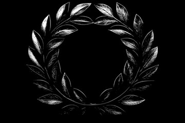 Dark Metal Laurel Wreath Design