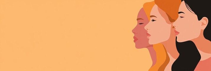 Creative International Womens Day illustration showcasing female empowerment through minimalist design and symbolism. Generative AI