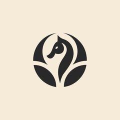 Elegant Horse Head Logo. Horse Logo Design Template. Creative Symbol Of Chinese New Year. Illustration