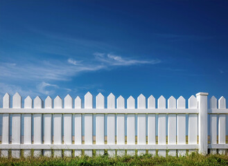 Illustration d'une cl&ocirc;ture blanche contre un ciel bleu