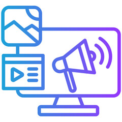 Content Marketing line gradient icon