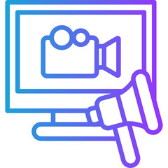 Video Marketing  line gradient icon