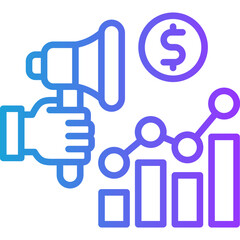 Growth Marketing line gradient icon