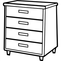Furniture Filing Cabinet Vector Illustration &ndash; Clipart, Line Art & Cartoon Design, Filing cabinet vector clipart &ndash; cartoon, line art, and detailed illustration for office or home use.