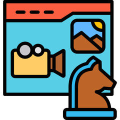 Content Strategy lineal color icon