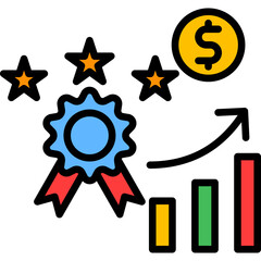 Brand Equity lineal color icon