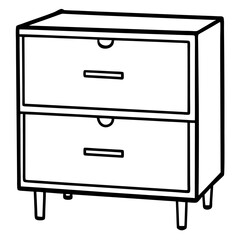 Furniture Filing Cabinet Vector Illustration – Clipart, Line Art & Cartoon Design, Filing cabinet vector clipart – cartoon, line art, and detailed illustration for office or home use.