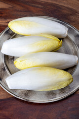 Fresh organic chicory endive salad ready to eat, traditional winter food in Belgium and the Netherlands