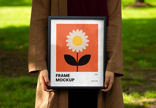 Frame in Women Hand Mockups