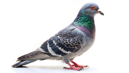 Rock Pigeon on White Background