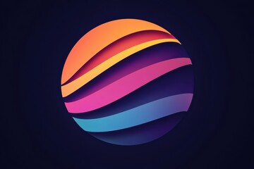 Layered disc shape in warm and cool gradient	