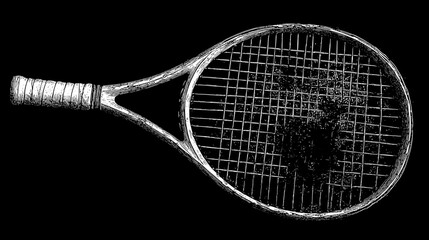 Vintage Tennis Racket Illustration
