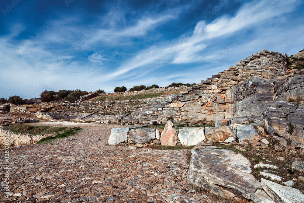 Wall mural Ancient Stone Theater of Thorikos in Greece