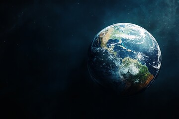 Stunning Planet Earth Space View Detailed Realistic Globe Rotating in Dark Universe Background High Resolution Image Digital Art Amazing Earth        