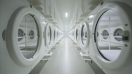 A futuristic prison where cloned inmates live in identical cells questioning their origins.