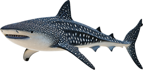 Transparent Background Realistic Whale Shark Illustration