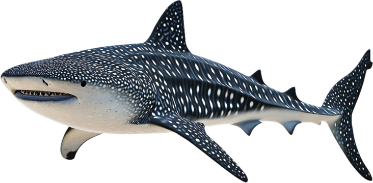 Transparent Background Realistic Whale Shark Illustration