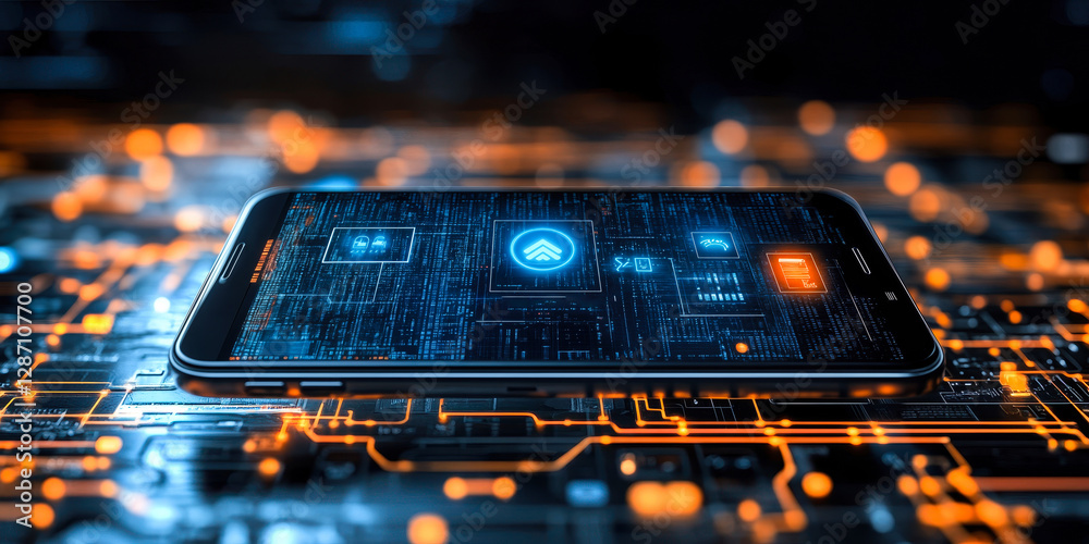Poster advanced mobile application development featuring ai for image generation and text summarization